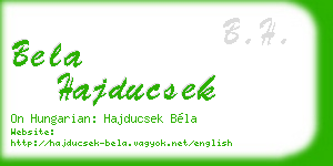 bela hajducsek business card